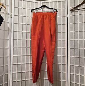 Vintage Silk Orange Red Dress Pants NWT Sz 10
